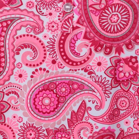 Miss Lillian Women's Paisley Henley Short Sleeve and Shorts Set - Picture 2 of 5